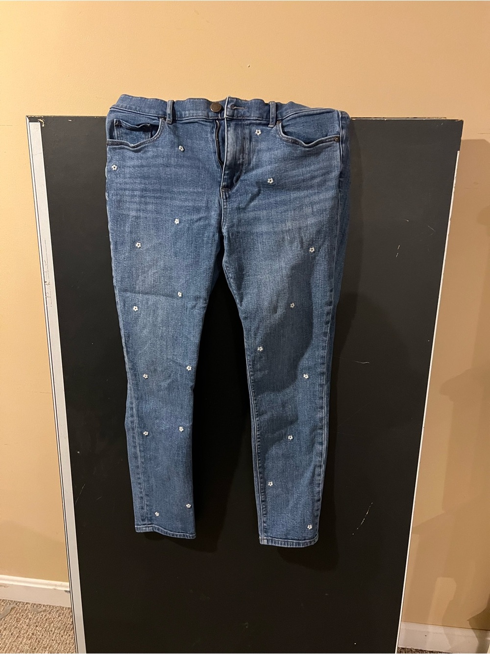 LOFT Blue Skinny Jeans with Daisy Studs